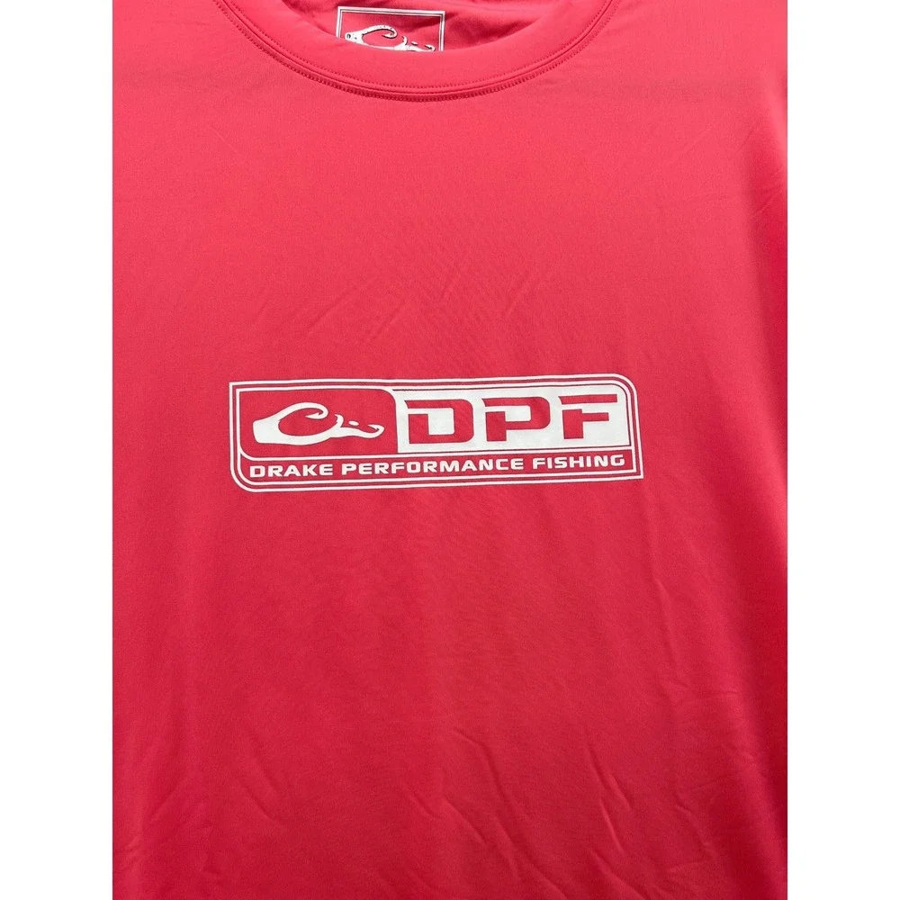 Drake Performance Fishing Shirt Mens XL Coral Pink Long Sleeve DPF1106-SGC-4 - Picture 2 of 9